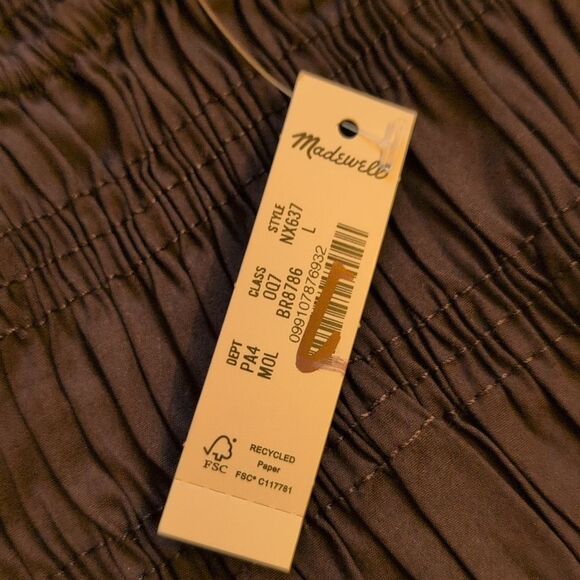NWT Madewell Keeran Midi Dress Molasses Dark Brown Size L - Picture 6 of 15